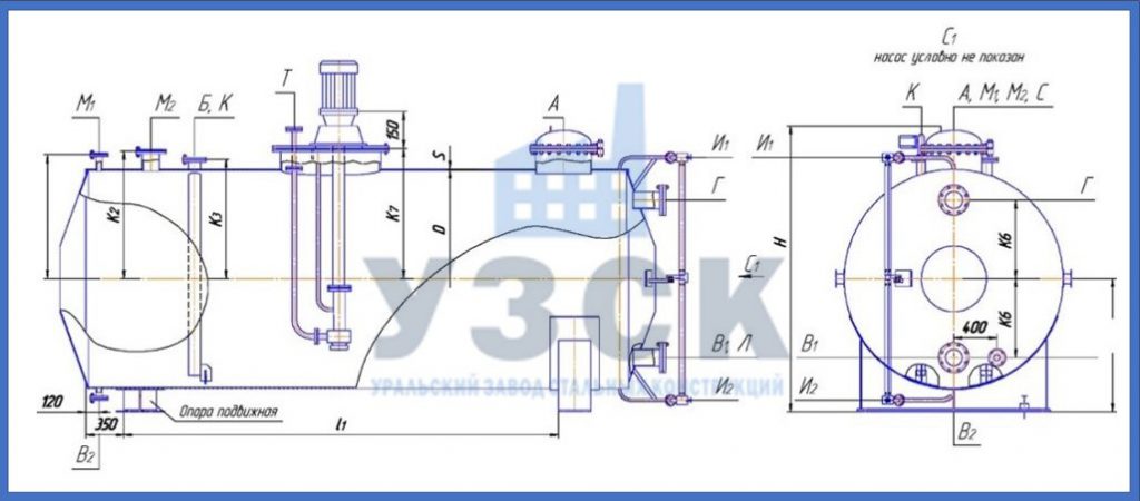 Чертеж емкости ГКК в Абакане